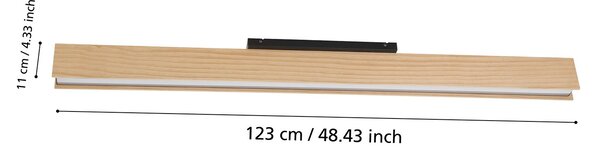 Plafoniera Moderna Anchorena-Z Legno Marrone Luce Led Integrato 35W