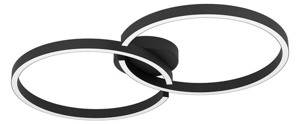 Plafoniera Minimal Amandolo Alluminio Nero Luce Led Integrato 19,5W