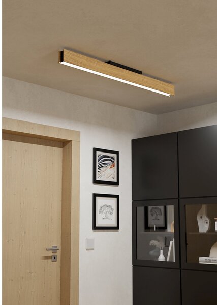 Plafoniera Moderna Anchorena-Z Legno Marrone Luce Led Integrato 35W