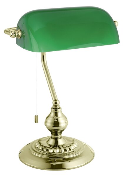 Lampada Da Tavolo Vintage Banker Acciaio Ottone 1 Luce E27