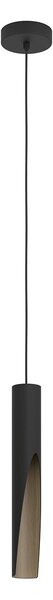 Lampadario A Sospensione Moderno Barbotto Acciaio Nero Marrone 1 Luce Gu10 4,5W