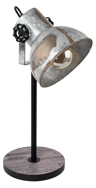Lampada Da Tavolo Vintage Barnstaple Legno Marrone Patinato 1 Luce E27
