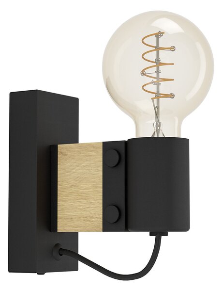 Applique Vintage Bailrigg Acciaio Nero 1 Luce E27