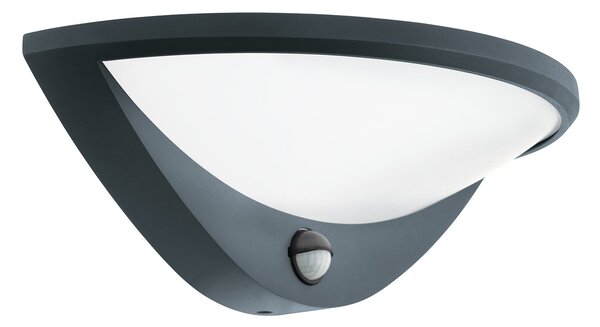 Applique Esterno Moderna Belcreda Alluminio Grigio Policarbonato Bianco Led