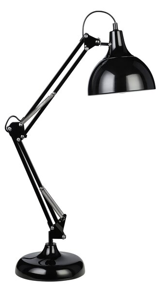 Lampada Da Tavolo Minimal Borgillio Acciaio Nero 1 Luce E27