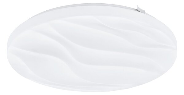 Plafoniera Moderna Benariba Acciaio Bianco Luce Led Integrato 14,6W