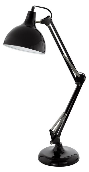 Lampada Da Tavolo Minimal Borgillio Acciaio Nero 1 Luce E27