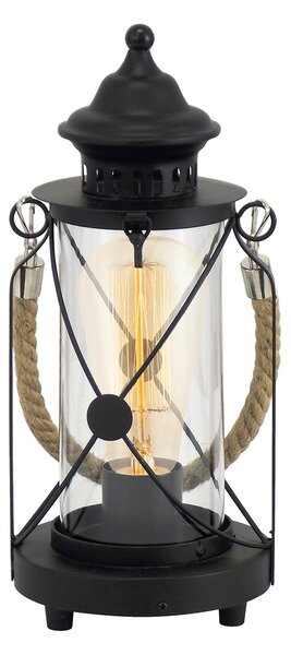 Lampada Da Tavolo Vintage Bradford Acciaio Nero 1 Luce E27