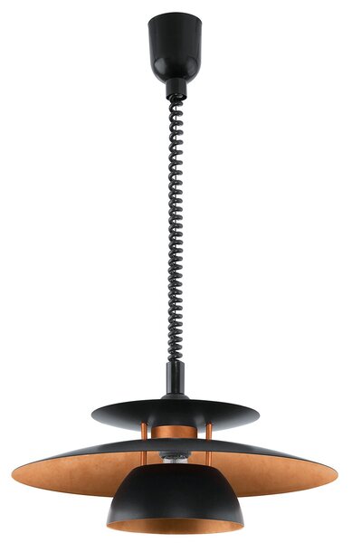 Lampadario A Sospensione Moderno Brenda Policarbonato Nero Rame 1 Luce E27