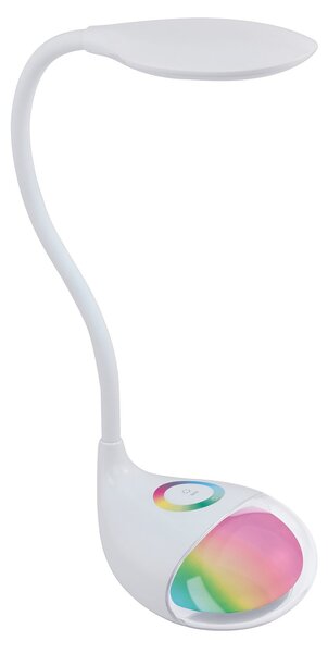 Lampada Da Tavolo Moderna Cabado 1 Policarbonato Bianco Luce Led Integrato 2,4W