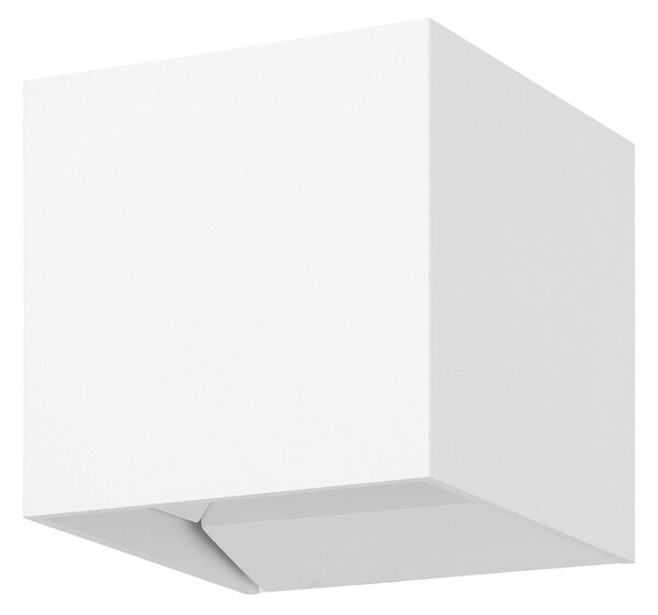 Applique Esterno Contemporanea Calpino 3 Alluminio Bianco Vetro Led