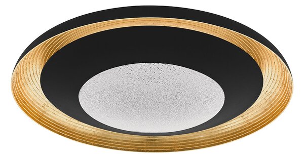 Plafoniera Moderna Canicosa 2 Policarbonato Nero Luce Led Integrato 24,5W