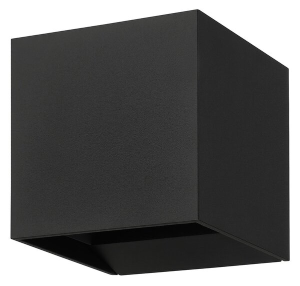 Applique Esterno Contemporanea Calpino 3 Alluminio Nero Vetro Bianco Led