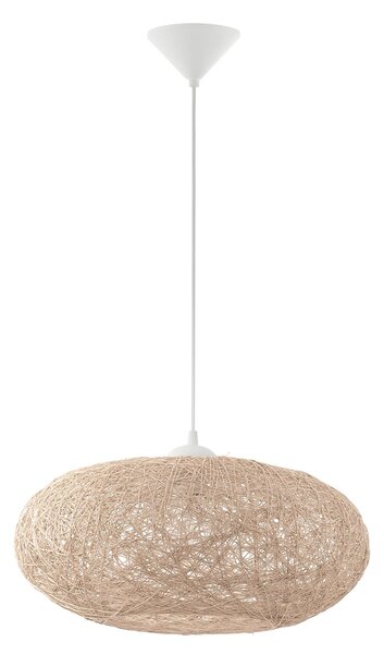 Lampadario A Sospensione Classico Campilo Policarbonato Bianco Beige 1 Luce E27