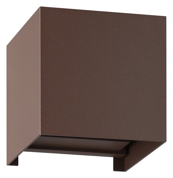 Applique Esterno Contemporanea Calpino 3 Alluminio Ruggine Vetro Bianco Led