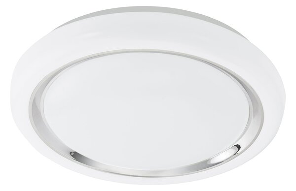 Plafoniera Moderna Capasso Acciaio Bianco Luce Led Integrato 18W