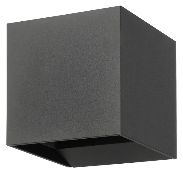 Applique Esterno Contemporanea Calpino 3 Alluminio Grigio Vetro Bianco Led