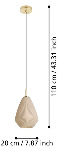 Sospensione Moderna Caprarola Acciaio Ottone Spazzolato Vetro 1 Luce E27