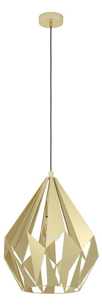 Lampadario A Sospensione Vintage Carlton Acciaio Oro 1 Luce E27