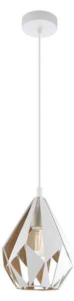 Sospensione Vintage Carlton 1 Acciaio Bianco Oro 1 Luce E27
