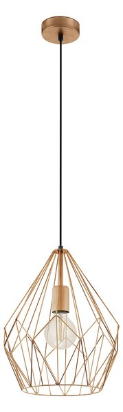 Lampadario A Sospensione Vintage Carlton Acciaio Rame 1 Luce E27