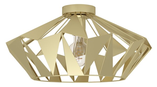 Plafoniera Vintage Carlton Acciaio Oro 1 Luce E27