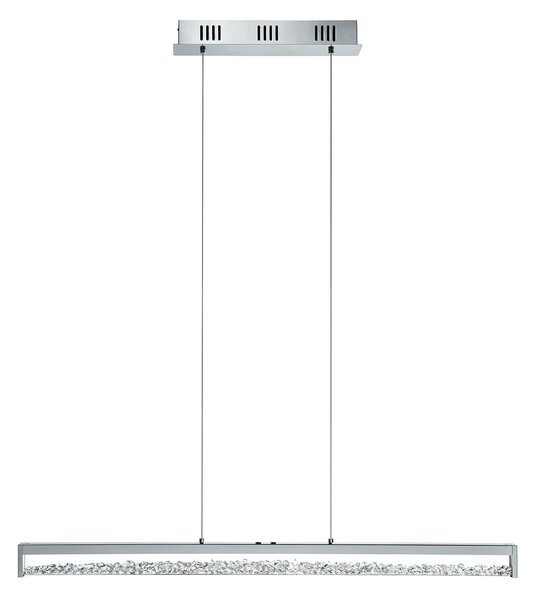 Lampadario A Sospensione Moderno Cardito 1 Alluminio Cromo Vetro 6 Luci Led 6W