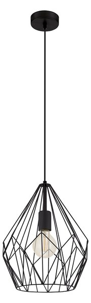 Lampadario A Sospensione Vintage Carlton Acciaio Nero 1 Luce E27