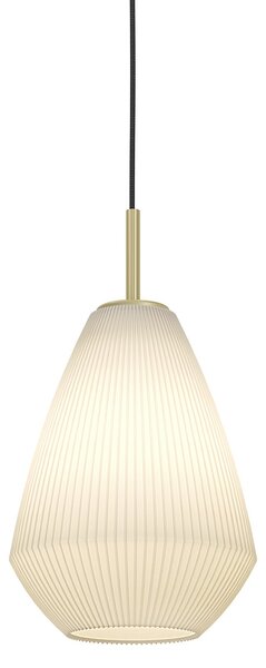 Sospensione Moderna Caprarola Acciaio Ottone Spazzolato Vetro 1 Luce E27