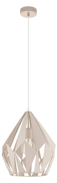 Lampadario A Sospensione Vintage Carlton-P Acciaio Albicocca Pastello 1 Luce E27