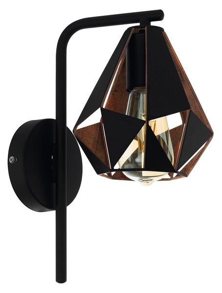 Applique Vintage Carlton 4 Acciaio Nero 1 Luce E27