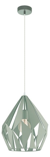 Lampadario A Sospensione Vintage Carlton-P Acciaio Verde Chiaro 1 Luce E27