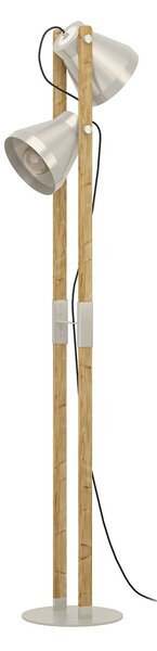Piantana Vintage Cawton Acciaio Grigio Acciaio 2 Luci E27