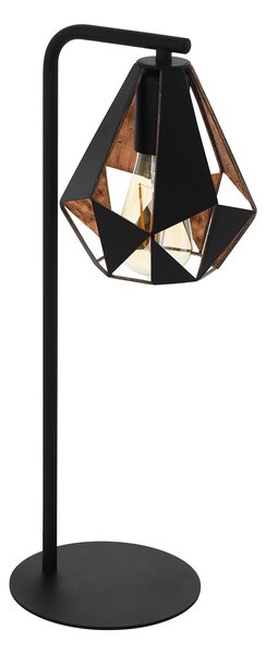 Lampada Da Tavolo Vintage Carlton 4 Acciaio Nero 1 Luce E27