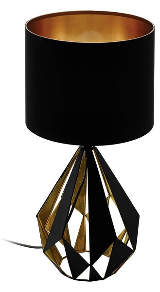 Lampada Da Tavolo Vintage Carlton 5 Acciaio Nero 1 Luce E27