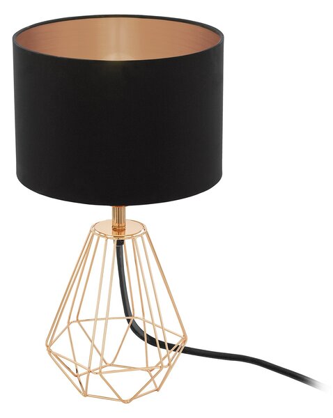 Lampada Da Tavolo Carlton 2 Acciaio Rame 1 Luce E14