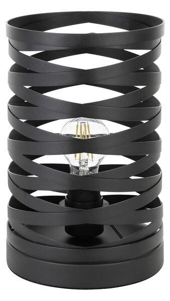 Lampada Da Tavolo Contemporanea Cremella Acciaio Nero 1 Luce E27