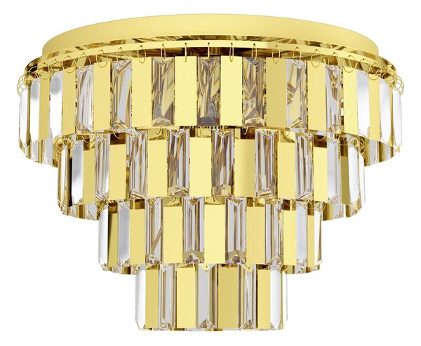 Plafoniera Moderna Erseka Acciaio Ottone 7 Luci E14