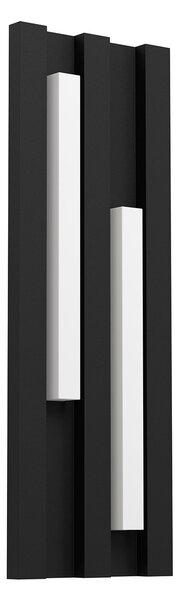 Applique Esterno Moderna Fandina Metallo Nero Policarbonato Bianco Led