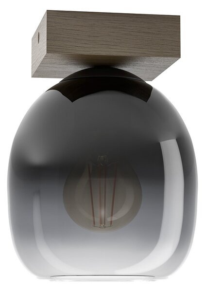 Plafoniera Moderna Filago Legno Marrone 1 Luce E27