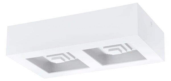 Plafoniera Moderna Ferreros Acciaio Bianco 2 Luci Led Integrato 6,3W