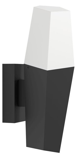 Applique Esterno Moderna Farindola Acciaio Nero Policarbonato Bianco E27