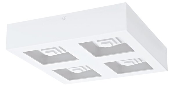 Plafoniera Moderna Ferreros Acciaio Bianco 4 Luci Led Integrato 6,3W