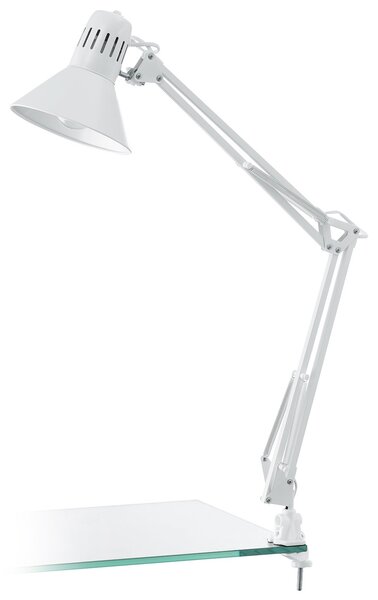 Lampada Da Tavolo Contemporanea Firmo Acciaio Bianco Lucido 1 Luce E27