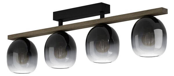 Plafoniera Moderna Filago Acciaio Nero 4 Luci E27