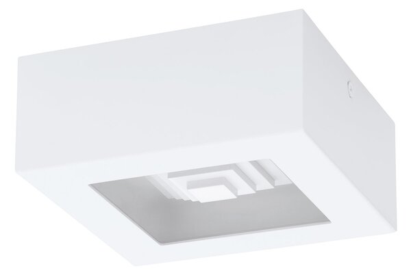 Plafoniera Moderna Ferreros Acciaio Bianco 1 Luce Led Integrato 6,3W