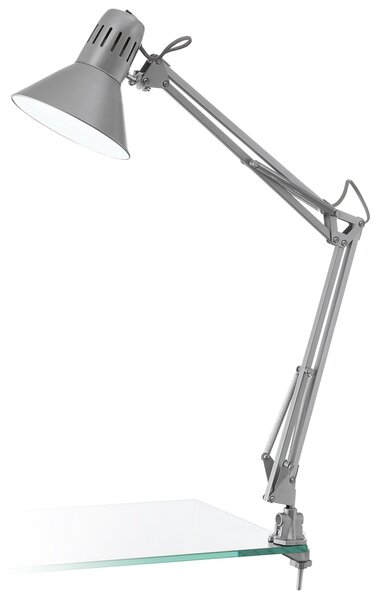 Lampada Da Tavolo Contemporanea Firmo Acciaio Argento 1 Luce E27