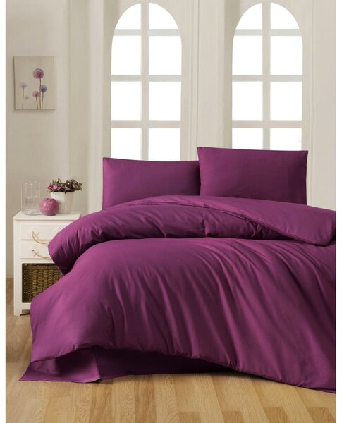 Biancheria da letto in viola scuro in cotone renforcé per letto matrimoniale 200x200 cm – Mijolnir