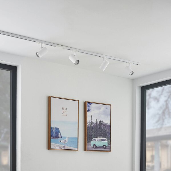 Sistema a binario Lindby Linaro, GU10, a 4 luci, bianco, Ø 6 cm