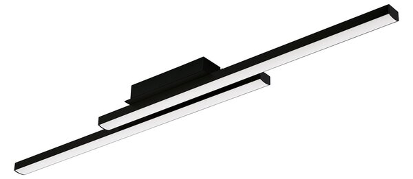 Plafoniera Contemporanea Fraioli-Z Alluminio Nero 2 Luci Led Integrato 17W